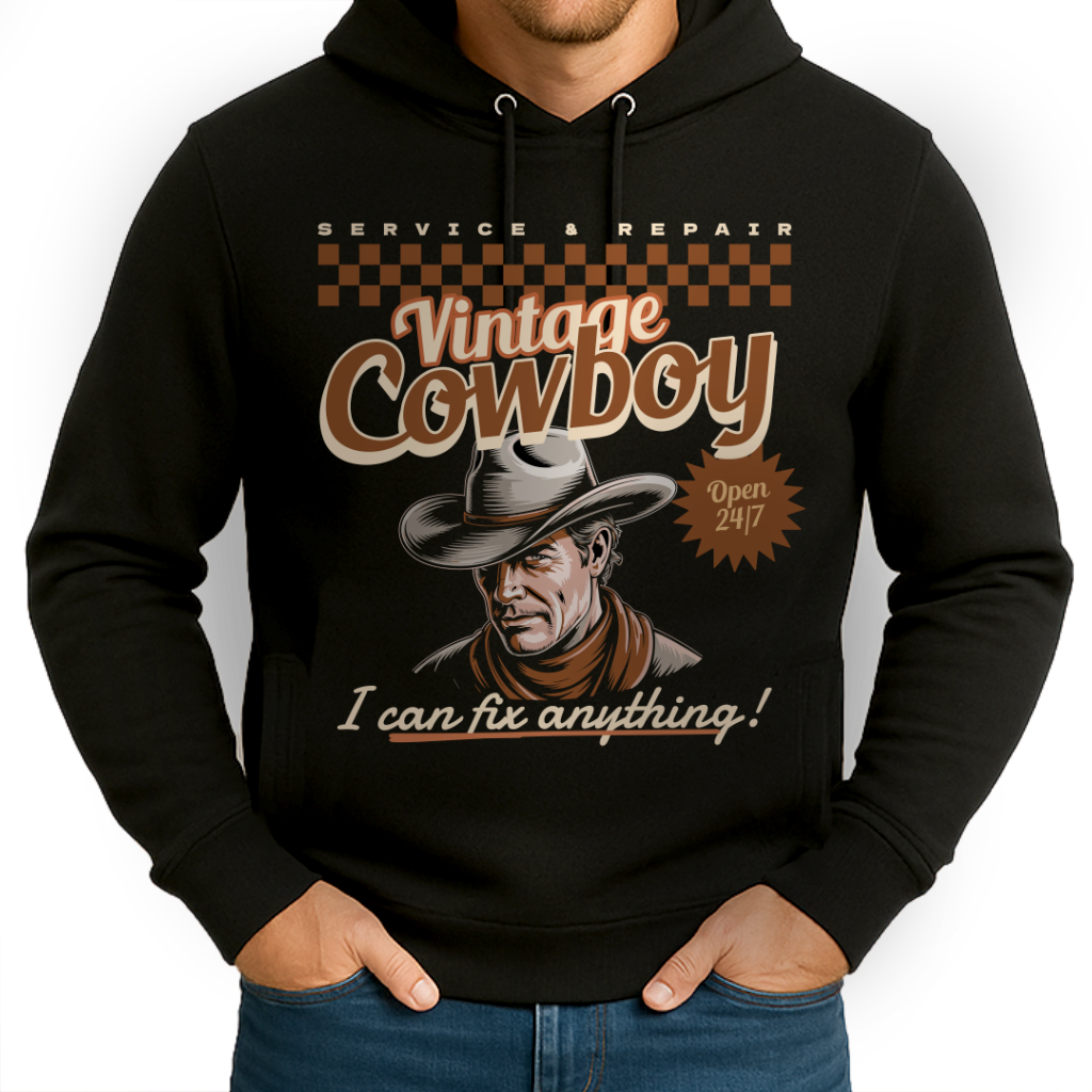 V Cowboy  - Herren Premium Bio Hoodie