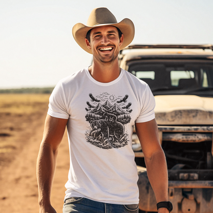 Bärenmotiv – Western T‑Shirt